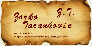 Zorko Taranković vizit kartica